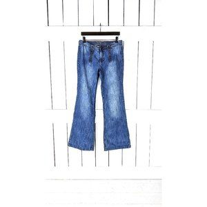 Light blue boot slight flare cotton stretch denim jeans